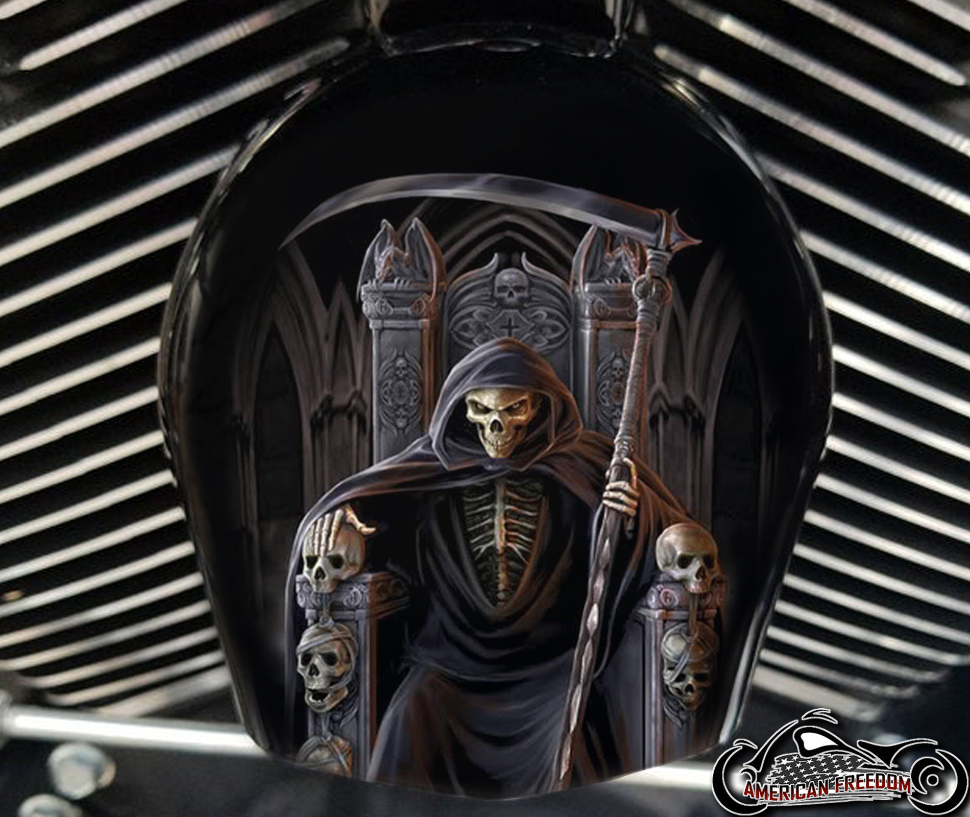 Custom Horn Cover - Reaper And Skulls